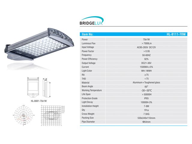 Lampu Jalan LED 70 Watt HL-8111